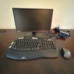 Desk with Monitor, Keyboard, Mouse & Docking Station